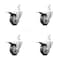 Service Caster 3.5 Inch Gray Poly Swivel 3/4 Inch Square Stem Caster Set Total Lock Brake SCC SCC-SQTTL20S3514-PPUB-GRY-34-4 - alternate 1